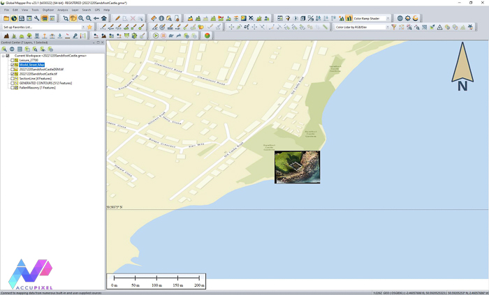 Global Mapper with World Street View showing Castle Cove in context