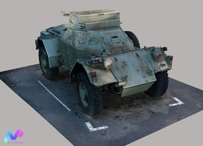 Daimlar Ferret armoured car reconstructed using stereo cameras.