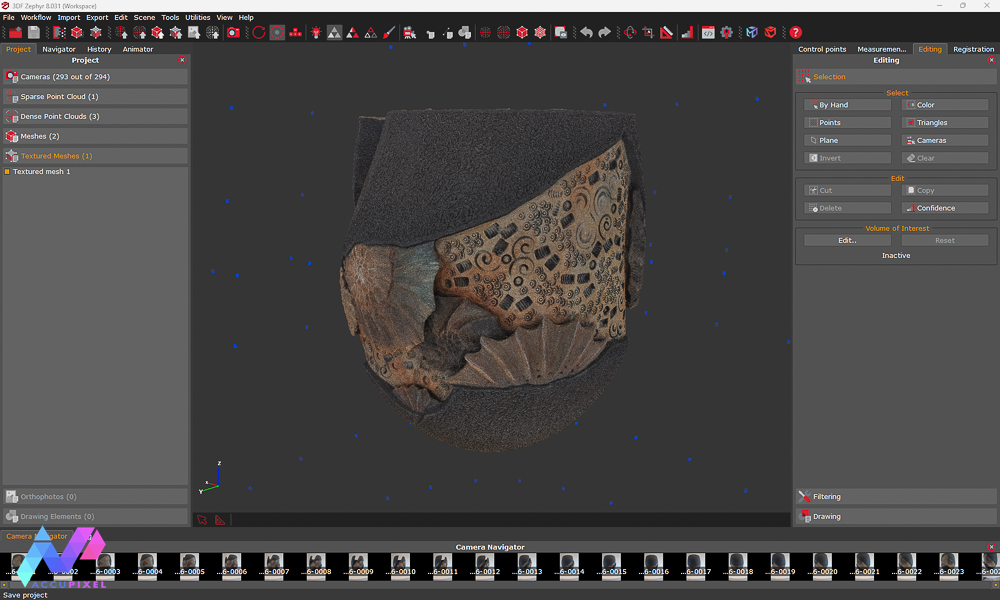 Screenshot of the carving as modelled in Zephyr
